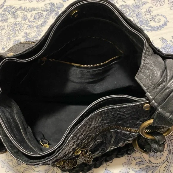 R&Y AUGOUSTI PYTHON LEATHER HANDBAG - Picture 7 of 8